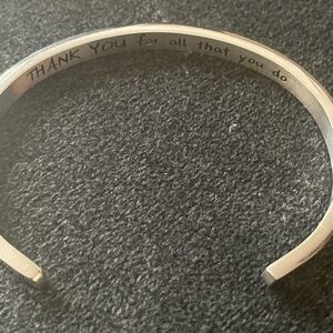 Mint & Lily Silver Cuff Thank you for all that you do Bracelet